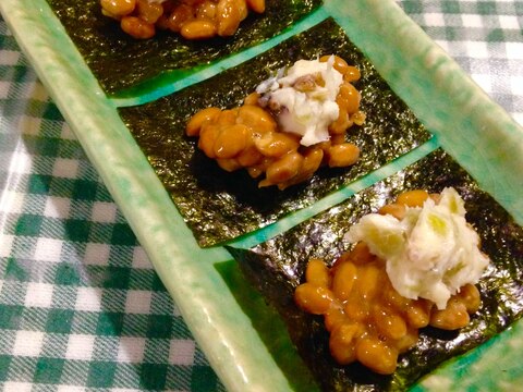 日本酒に合う♪わさび漬け海苔納豆